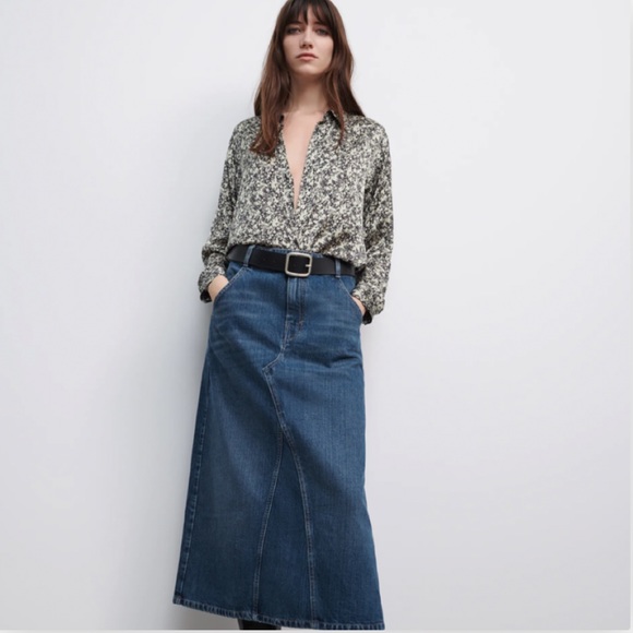 NEW ZARA PRINTED SATIN SHIRT - Picture 3 of 3